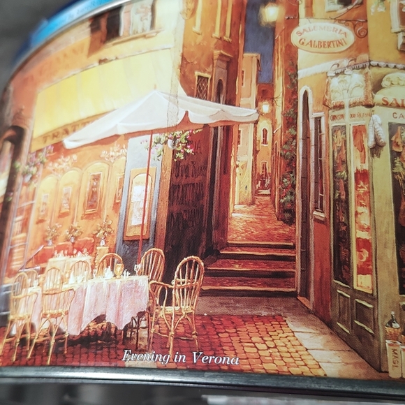 SOLD Jacobsen Bakery EMPTY cookietin featurescharming townscenewithgirls jumping - Picture 7 of 12